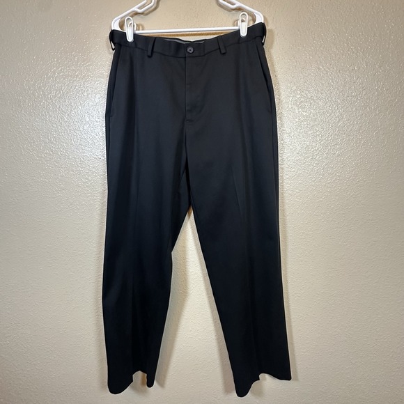 Haggar Other - Haggar Men Premium Classic Straight Black Dress Pants Size 34x32 Business Work